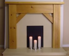 Contemporary Angle Pine Fire Surround